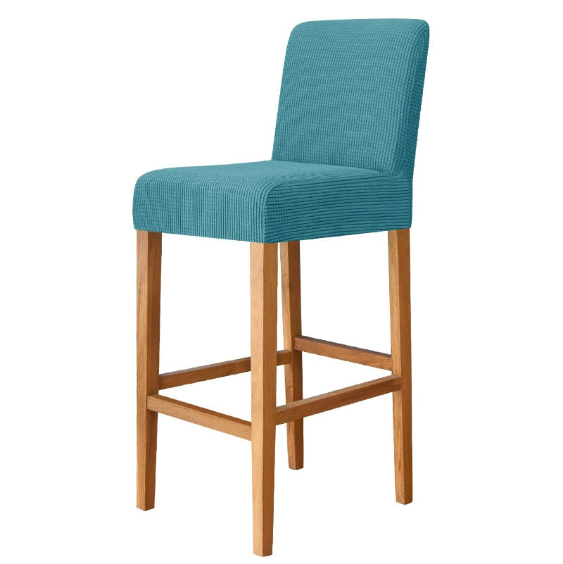 Pfauenblauer quadratischer Barhockerbezug 